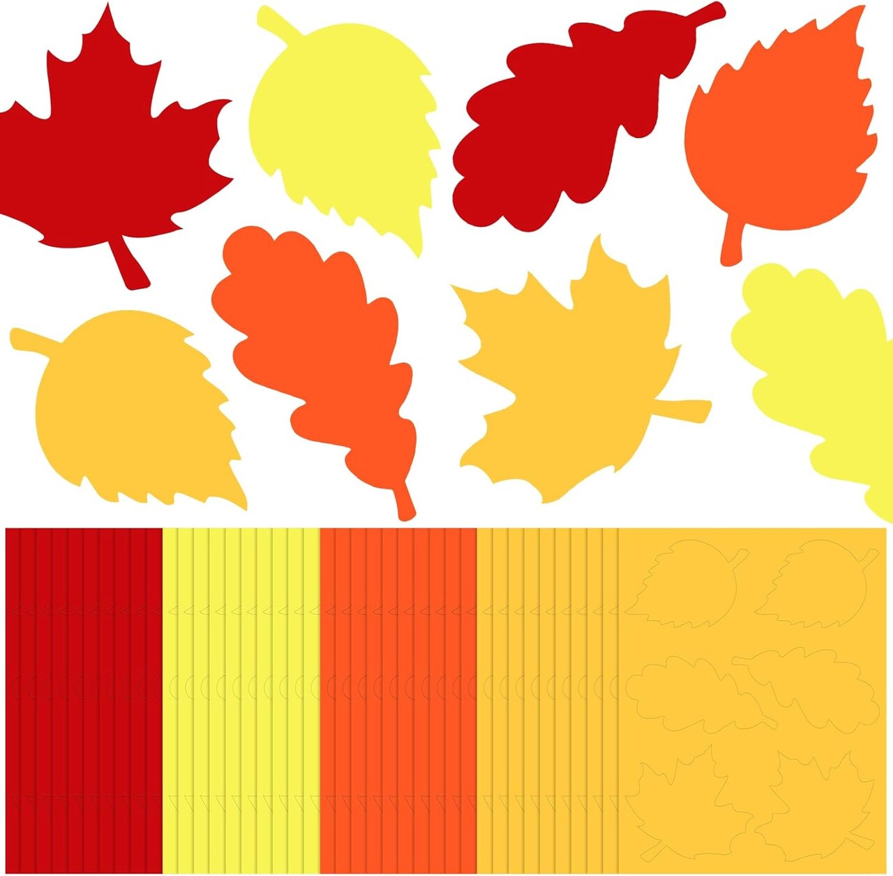 240 Pcs Fall Leaf Paper Cutouts Bulk Maple Leaves Cutouts(4 Colors)12.6"L x 9.84"W